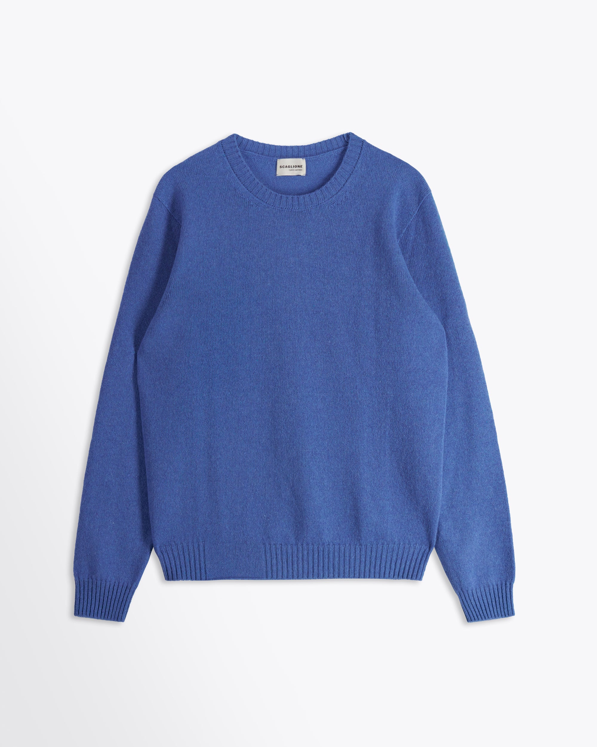 Scaglione ROUND NECK SEAMLESS HYBRD CASHMERE CORNFLOWER